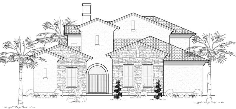 Mediterranean home (ThePlanCollection: Plan #134-1030)