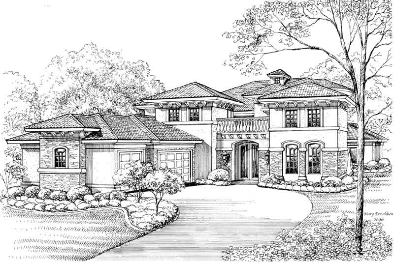 Mediterranean home (ThePlanCollection: Plan #134-1046)