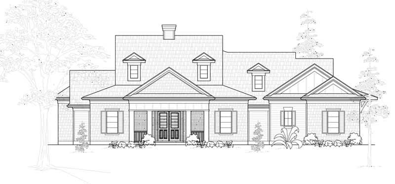Farmhouse home (ThePlanCollection: Plan #134-1057)