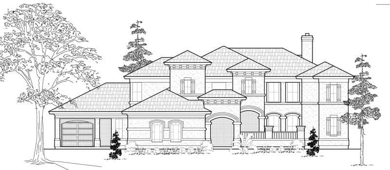 Mediterranean home (ThePlanCollection: Plan #134-1111)