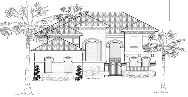 Mediterranean home (ThePlanCollection: Plan #134-1112)