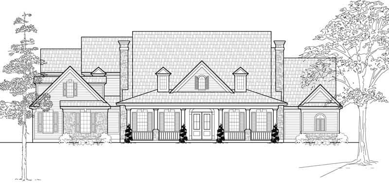 Country home (ThePlanCollection: Plan #134-1118)