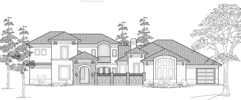 Mediterranean home (ThePlanCollection: Plan #134-1121)