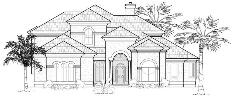 Mediterranean home (ThePlanCollection: Plan #134-1156)
