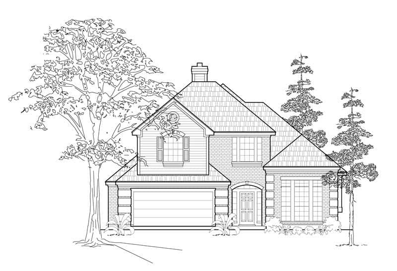 Traditional home (ThePlanCollection: Plan #134-1229)