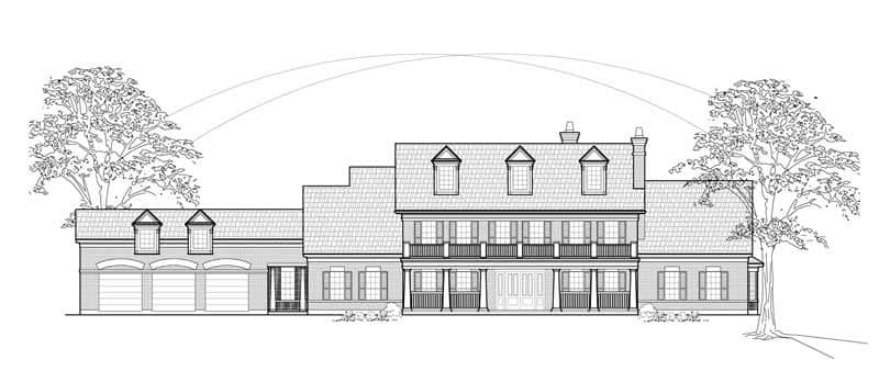 Colonial home (ThePlanCollection: Plan #134-1233)