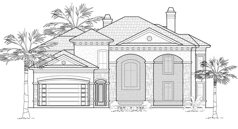 Mediterranean home (ThePlanCollection: Plan #134-1340)