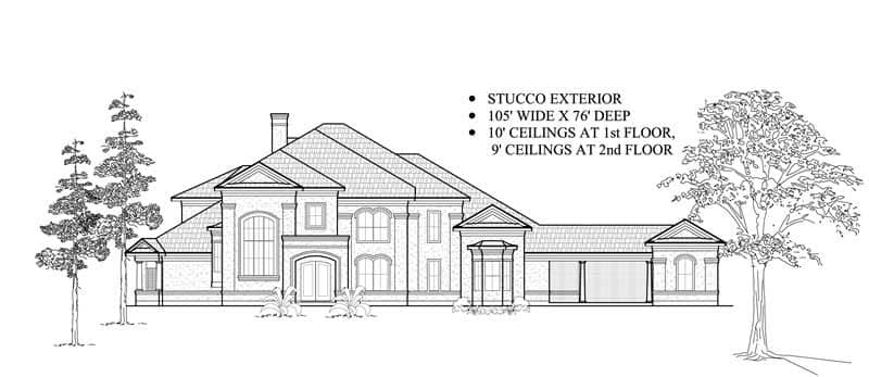 Luxury home (ThePlanCollection: Plan #134-1346)