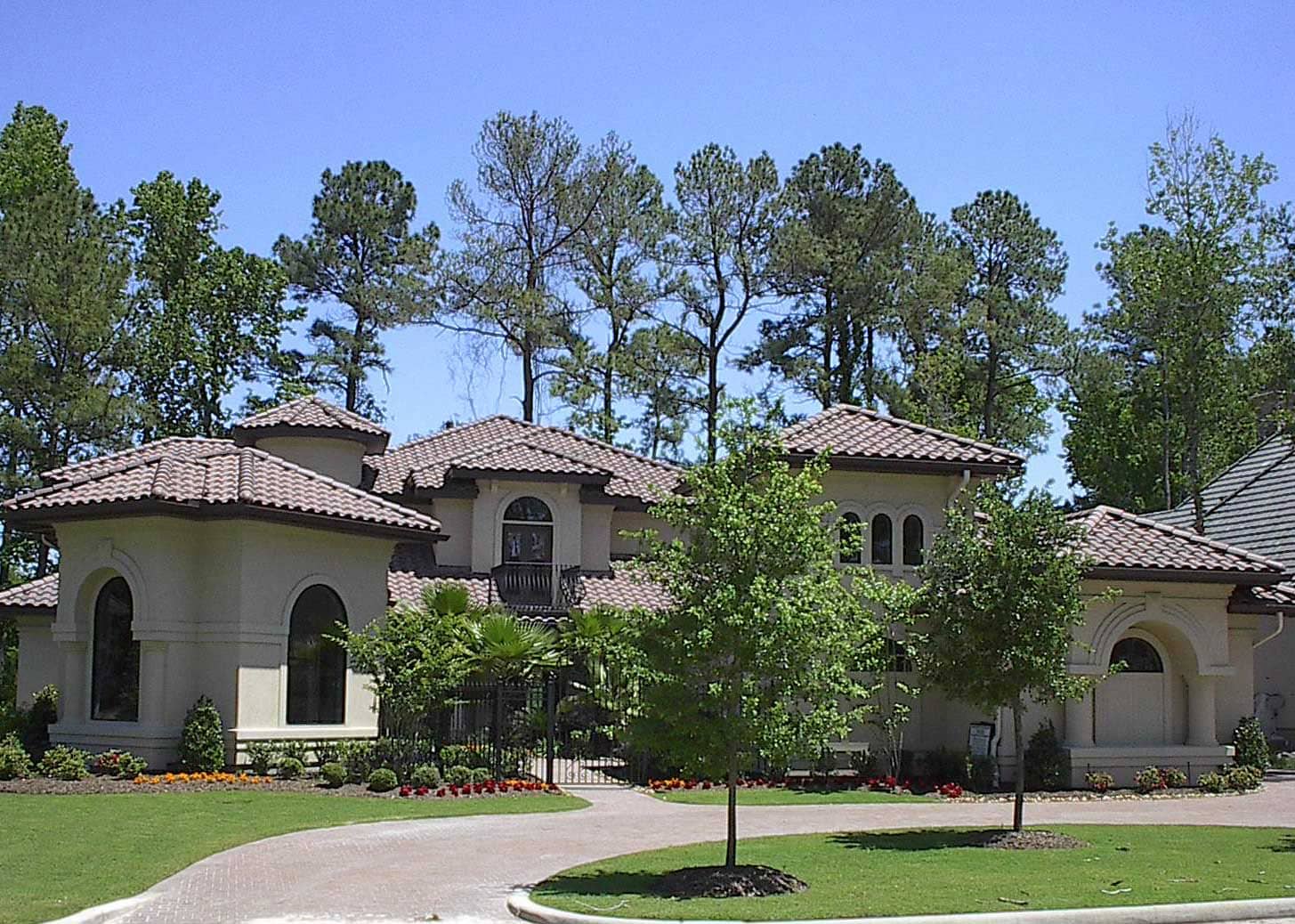 Photo of exterior of this Spanish Mission style home.