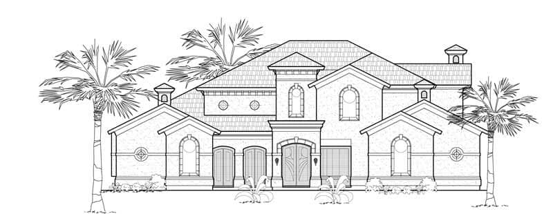 Mediterranean House Plans rendering.