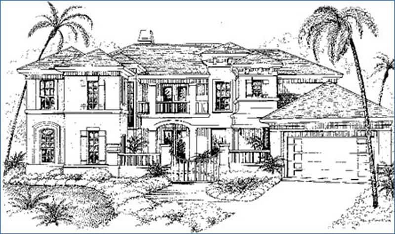 Mediterranean home (ThePlanCollection: Plan #134-1386)