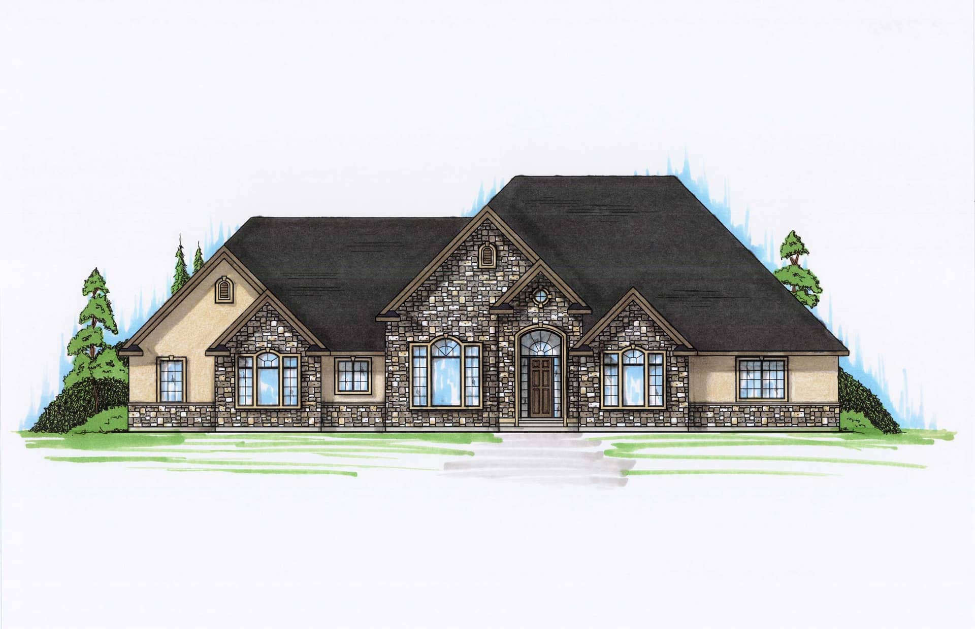 Color Rendering of this house plan