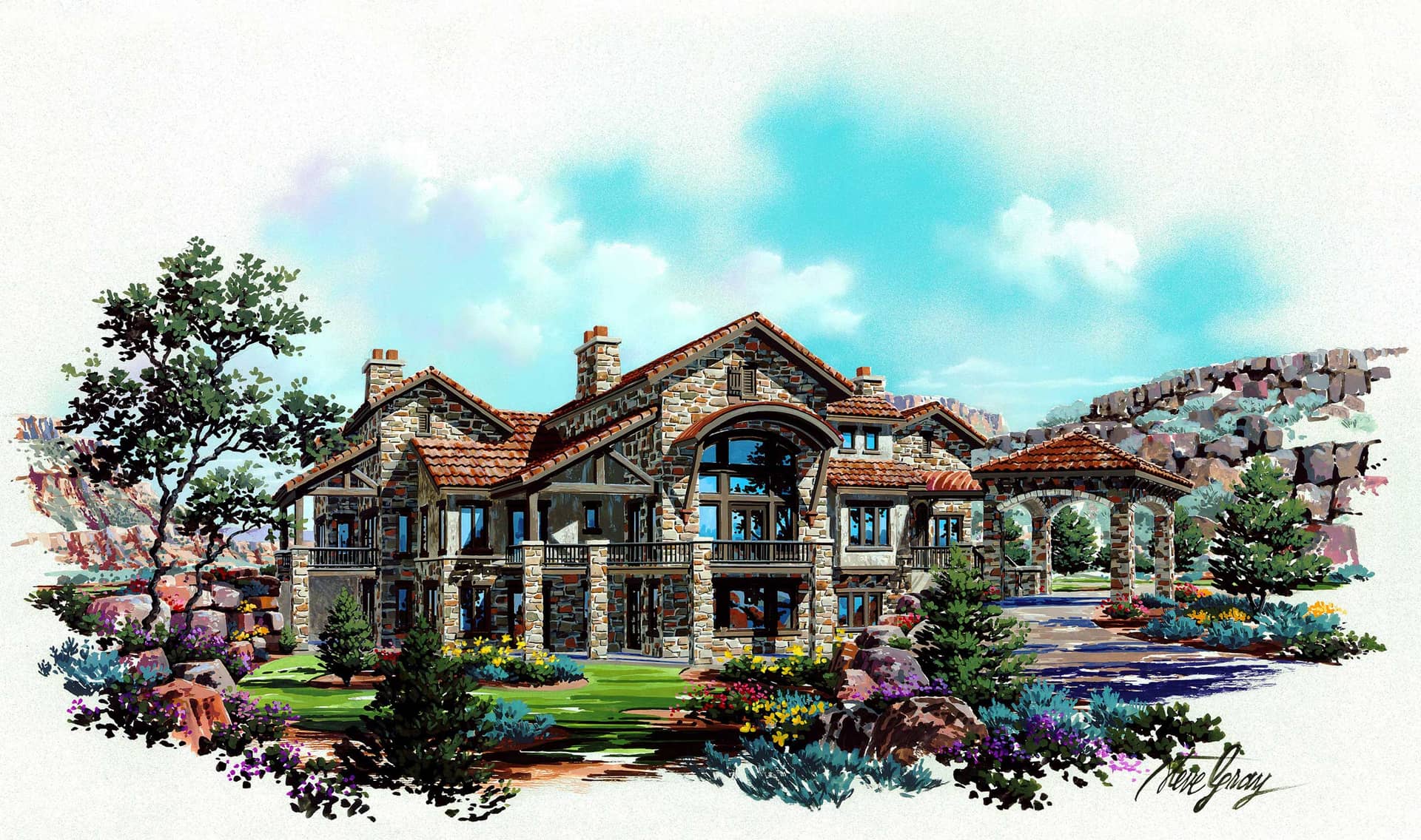 Color Rendering of this house plan
