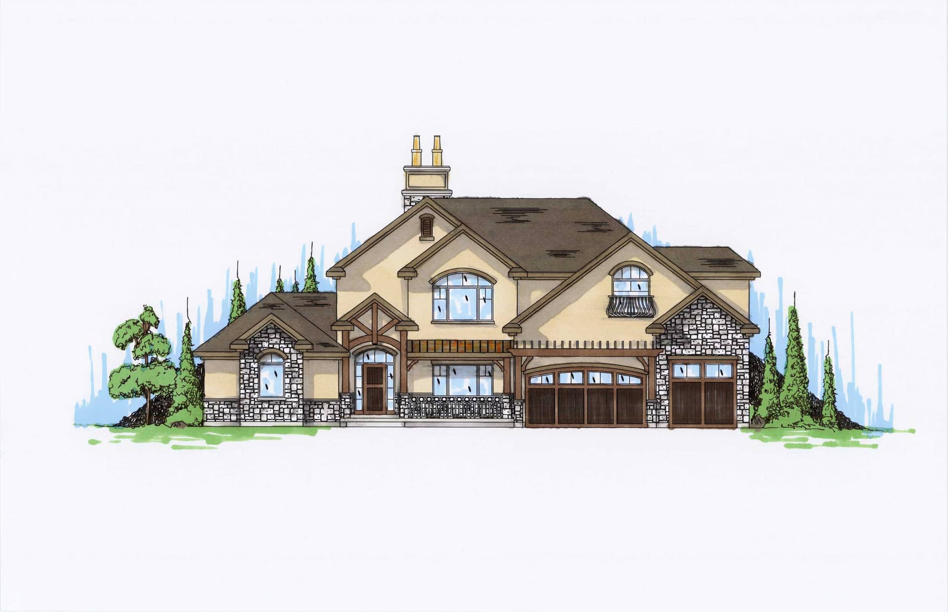 Color Rendering of this house plan