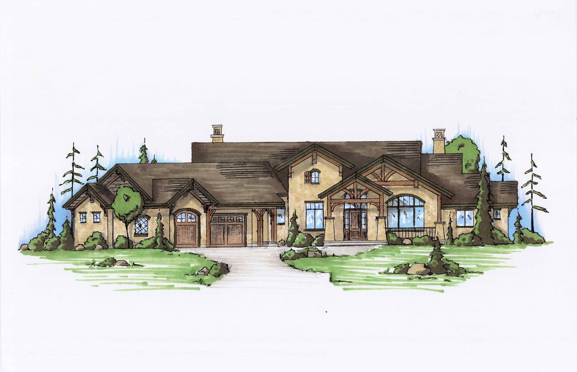 Color Rendering of this house plan