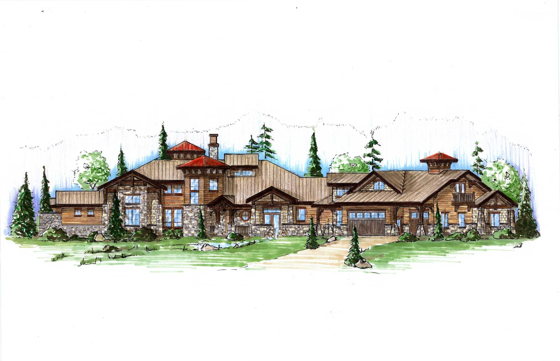 Color Rendering of this house plan