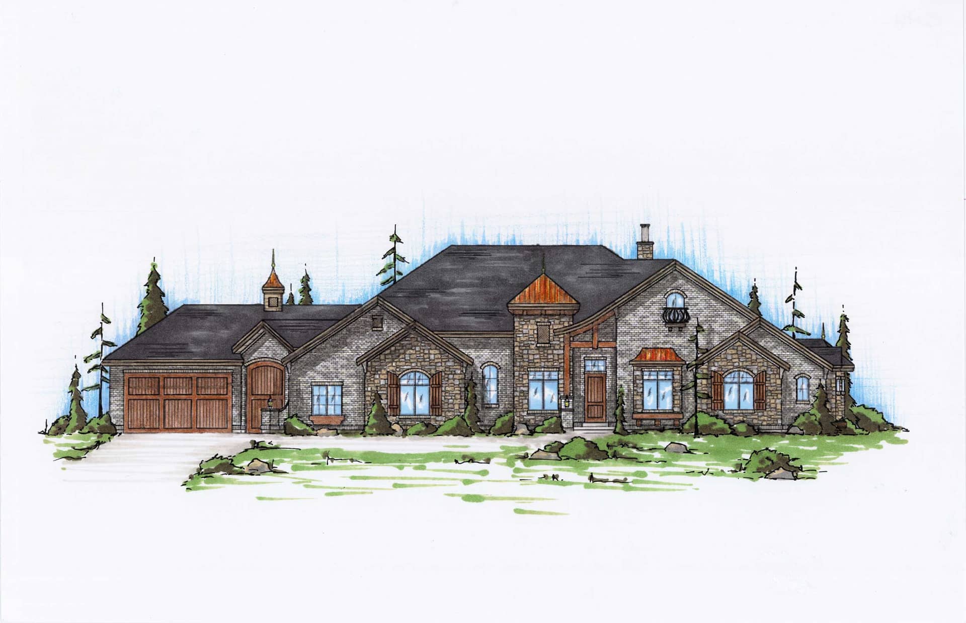 Color Rendering of this house plan