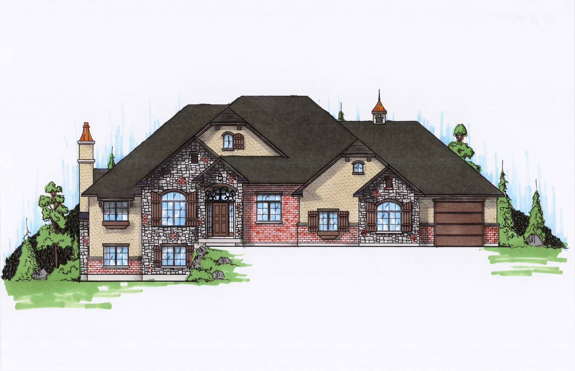 Color Rendering of this house plan