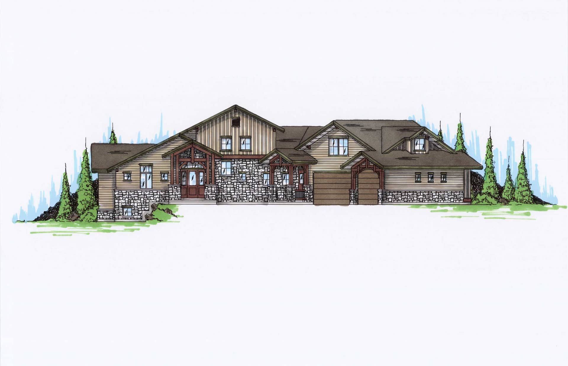 Color Rendering of this house plan