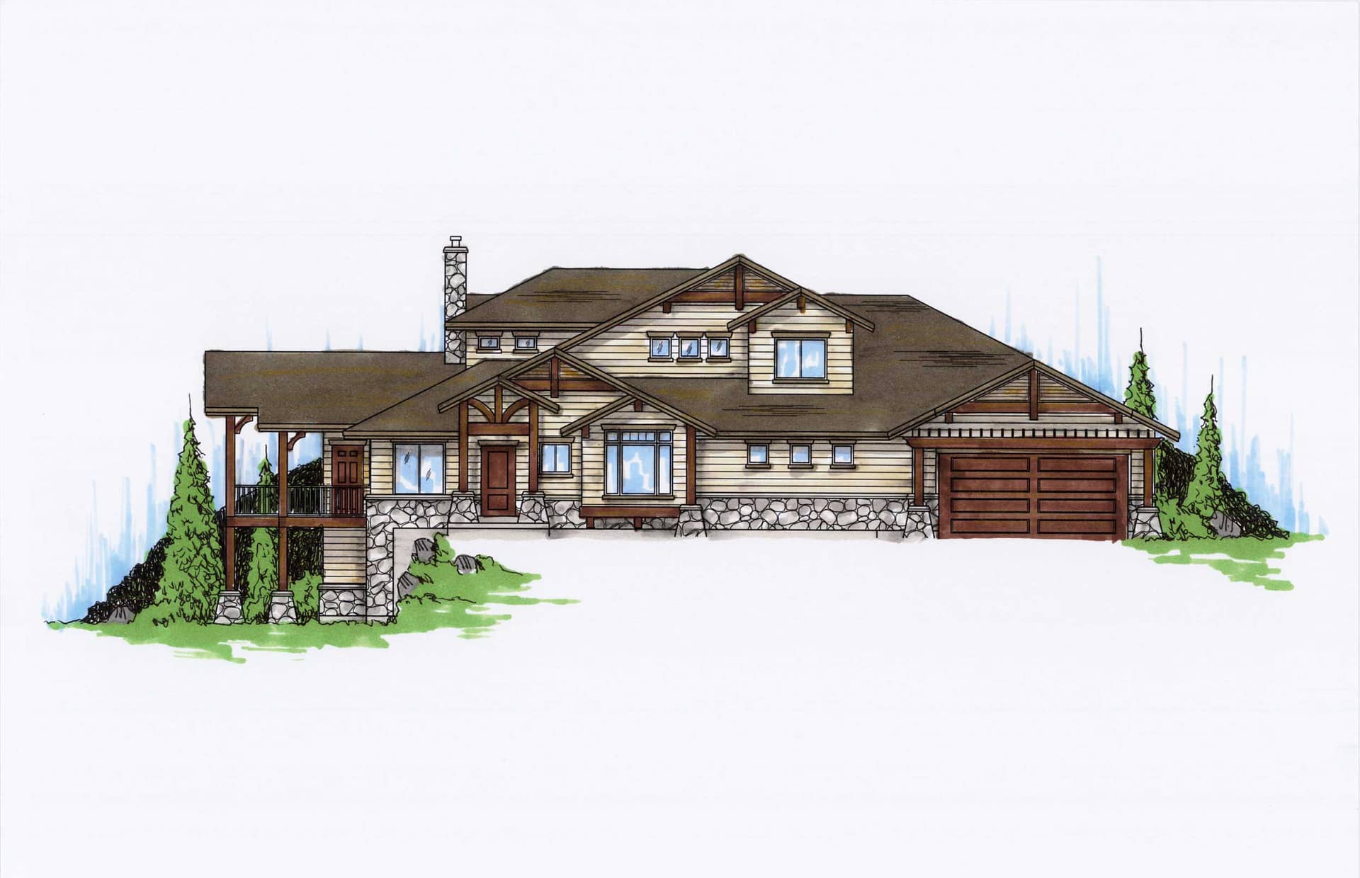 Color Rendering of this house plan