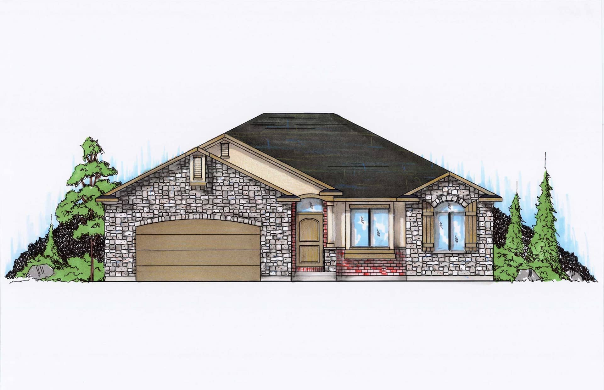 Color Rendering of this house plan