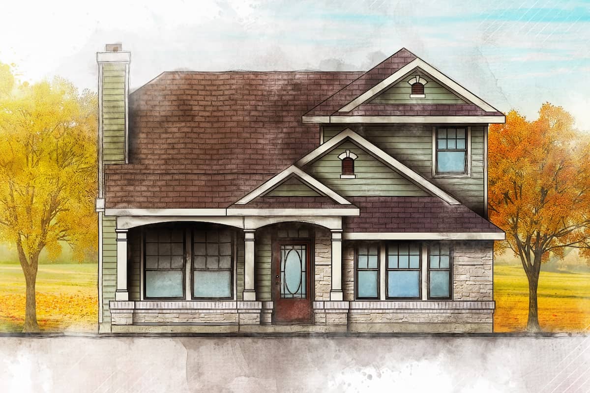 Country style home (ThePlanCollection: House Plan #136-1020)