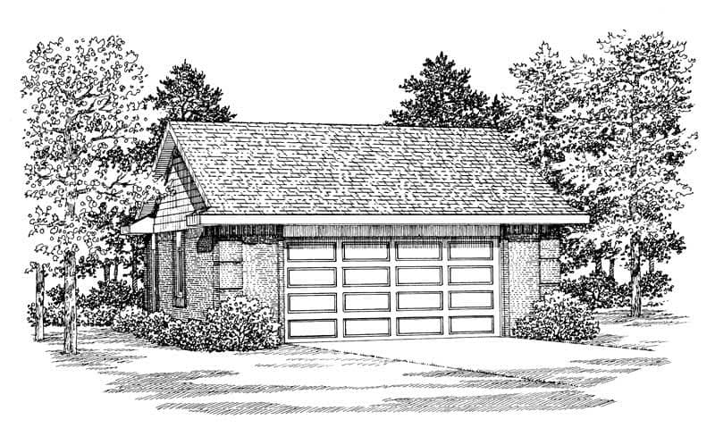 Front elevation of Garage home (ThePlanCollection: House Plan #137-1108)