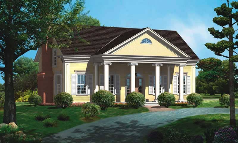 Front elevation of Historic home (ThePlanCollection: House Plan #137-1187)