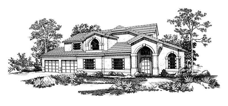 Mediterranean home (ThePlanCollection: Plan #137-1273)