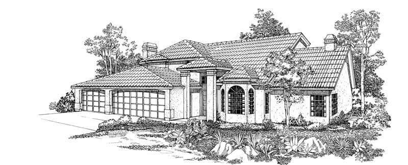 Mediterranean home (ThePlanCollection: Plan #137-1274)