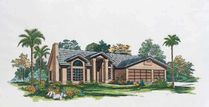 Mediterranean home (ThePlanCollection: Plan #137-1301)