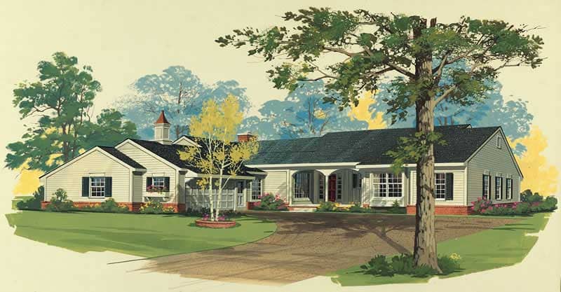 Ranch home (ThePlanCollection: Plan #137-1456)