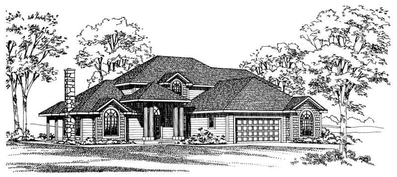 Traditional home (ThePlanCollection: Plan #137-1558)