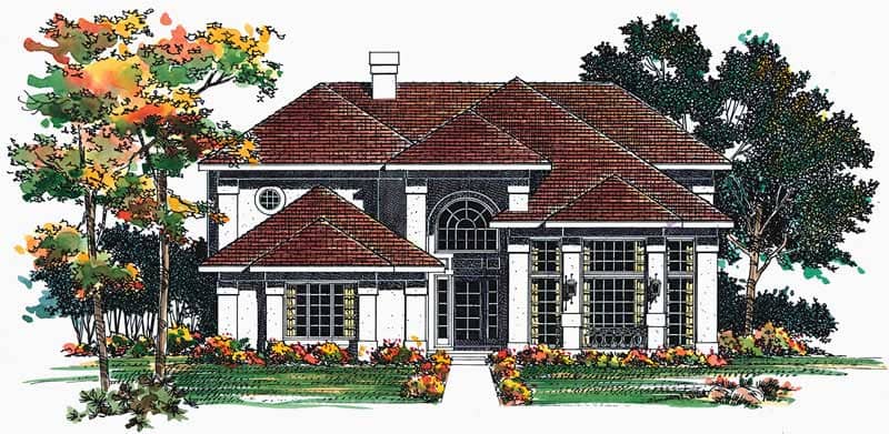 Mediterranean home (ThePlanCollection: Plan #137-1594)