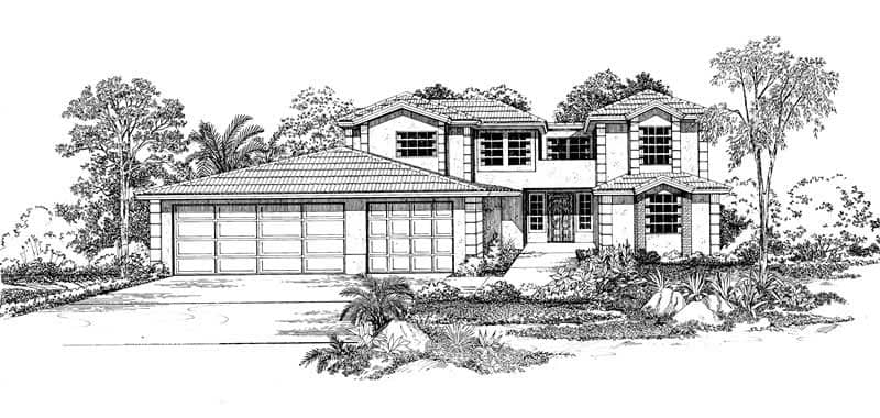 Mediterranean home (ThePlanCollection: Plan #137-1602)