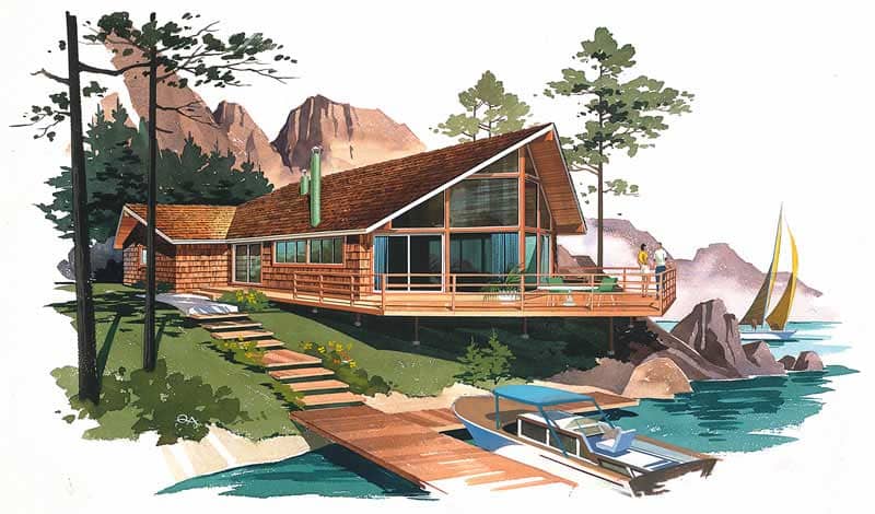 Front elevation of Lake home (ThePlanCollection: House Plan #137-1663)