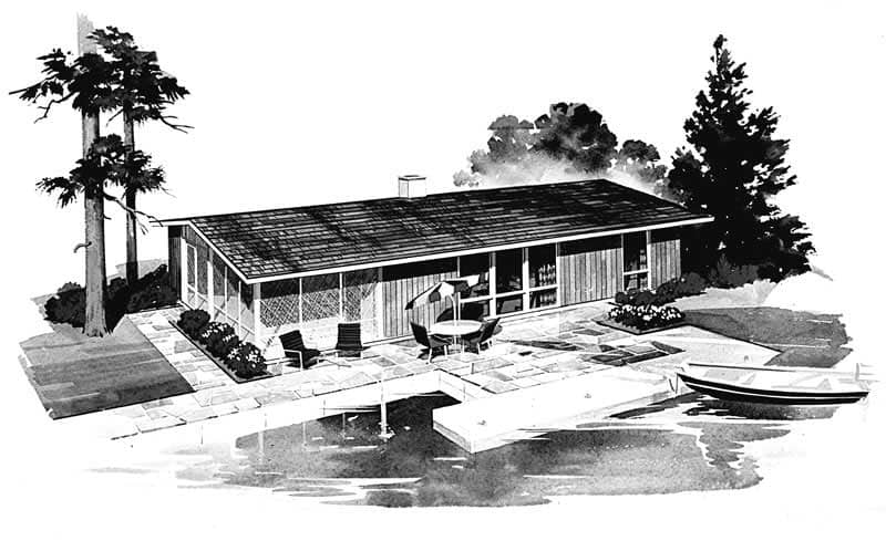 Small, Ranch House Plans - Home Design HW-1425 # 17280