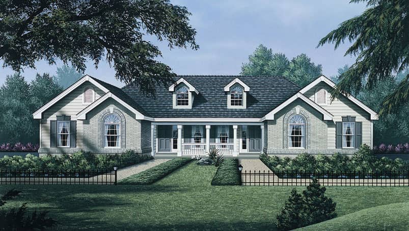 Front elevation of Multi-Unit home (ThePlanCollection: House Plan #138-1050)