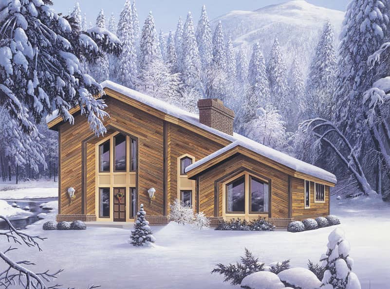 Front elevation of Modern home (ThePlanCollection: House Plan #138-1059)