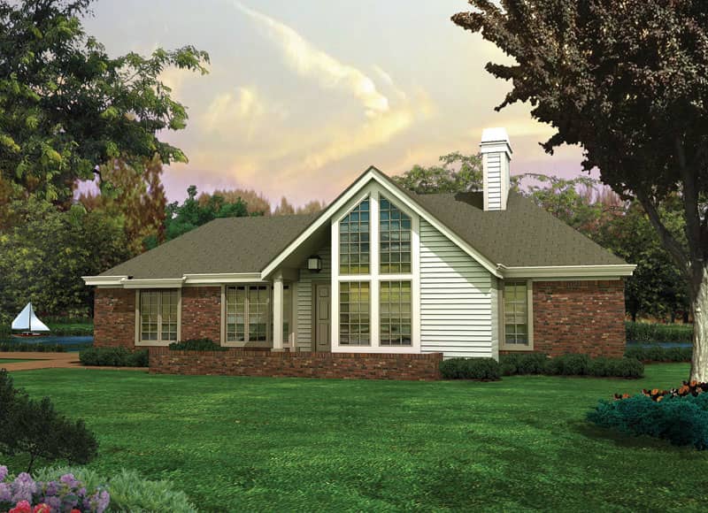 Front elevation of Contemporary home (ThePlanCollection: House Plan #138-1075)