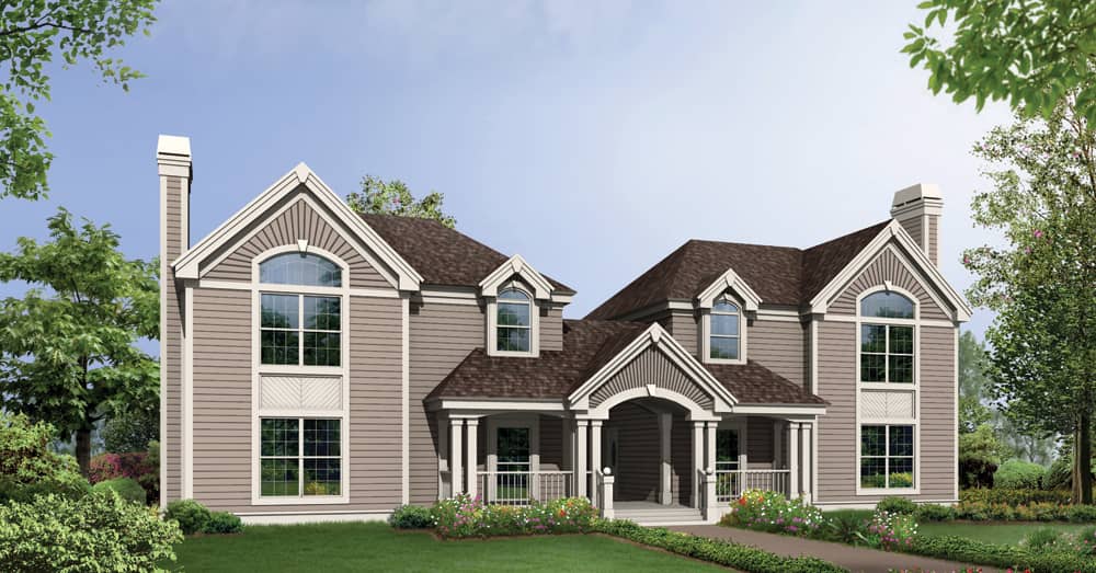 Front elevation of Multi-Unit home (ThePlanCollection: House Plan #138-1119)