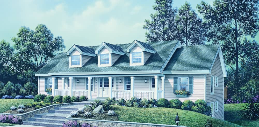 Front elevation of Multi-Unit home (ThePlanCollection: House Plan #138-1120)