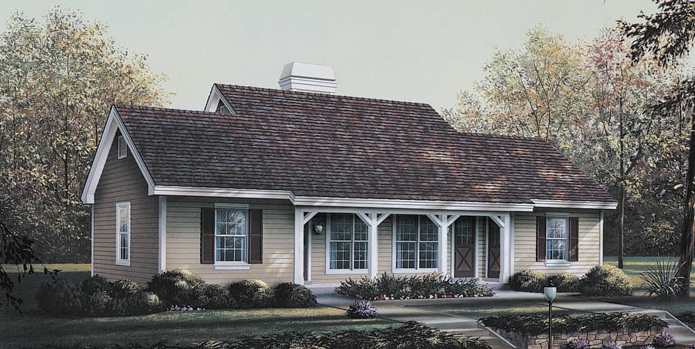 Front elevation of Multi-Unit home (ThePlanCollection: House Plan #138-1121)