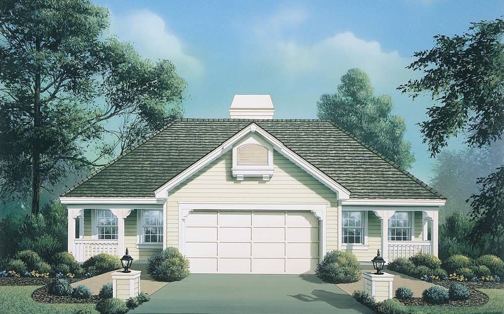 Front elevation of Multi-Unit home (ThePlanCollection: House Plan #138-1123)