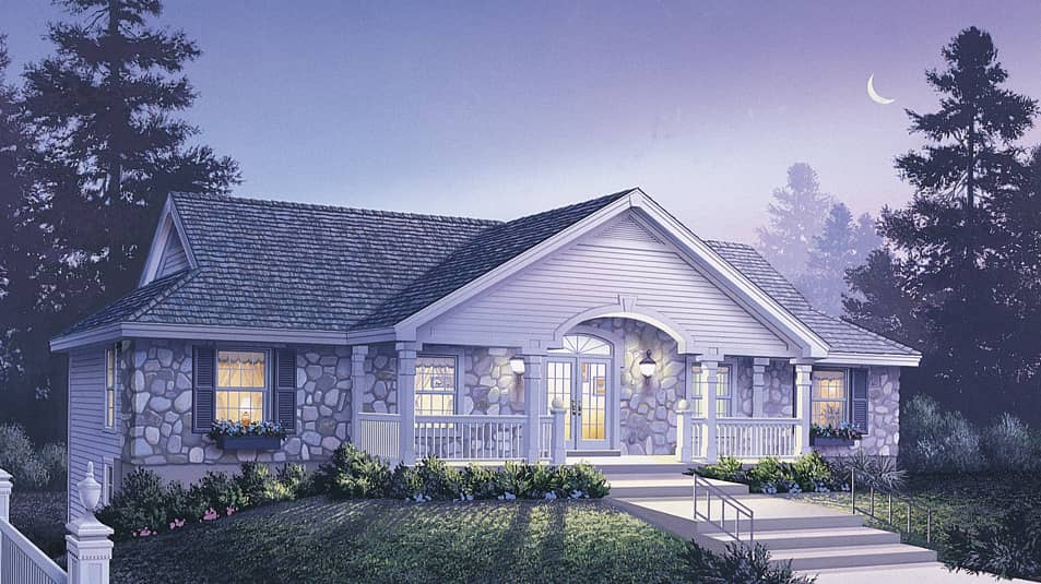 Front elevation of Multi-Unit home (ThePlanCollection: House Plan #138-1124)