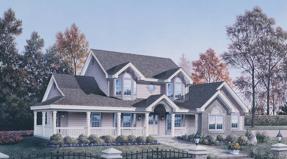 Front elevation of Traditional home (ThePlanCollection: House Plan #138-1128)