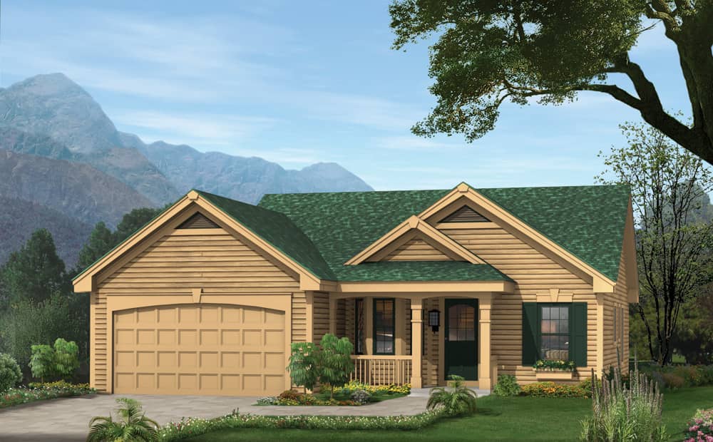 Front elevation of Cottage home (ThePlanCollection: House Plan #138-1140)