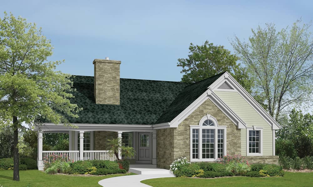 Front elevation of Country home (ThePlanCollection: House Plan #138-1198)