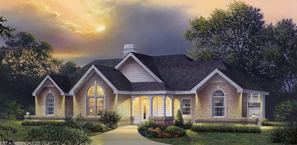 Front elevation of Country home (ThePlanCollection: House Plan #138-1205)