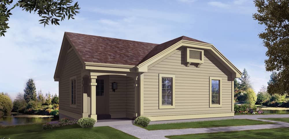 Front elevation of Small House Plans home (ThePlanCollection: House Plan #138-1211)